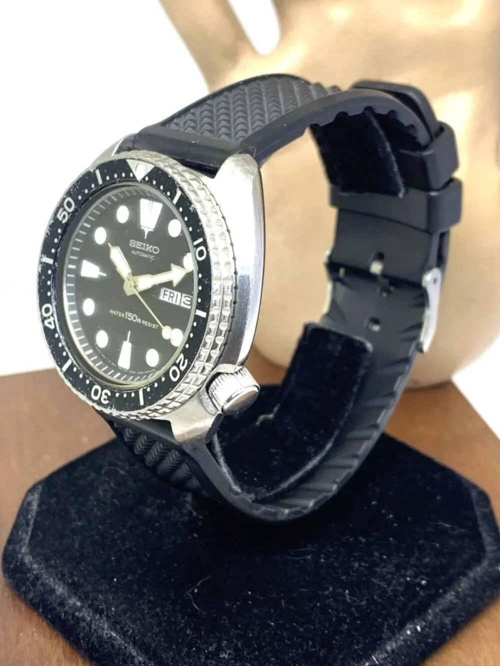 Seiko Men's Watch 6309-7049 Vintage Diver 1980'S Automatic Black Dial Day Date